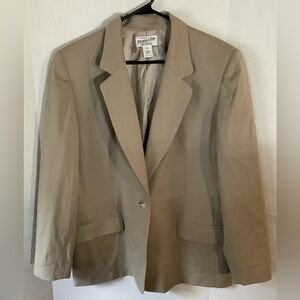 Vintage Pendleton Women's tan  Blazer 100% virgin wool size 16 one button